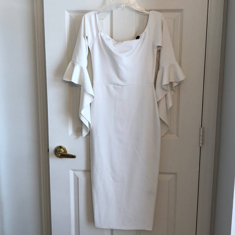 White midi dress